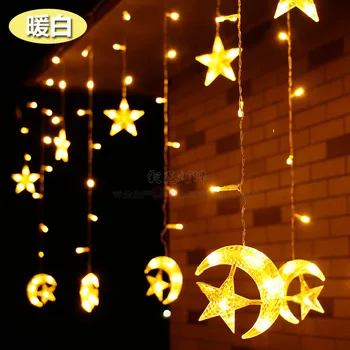 

6M *0.8M LED Lights Energy Saving Christmas Decorative Lights Outdoor Waterproof LED Ice Star Moon LED Light Garland
