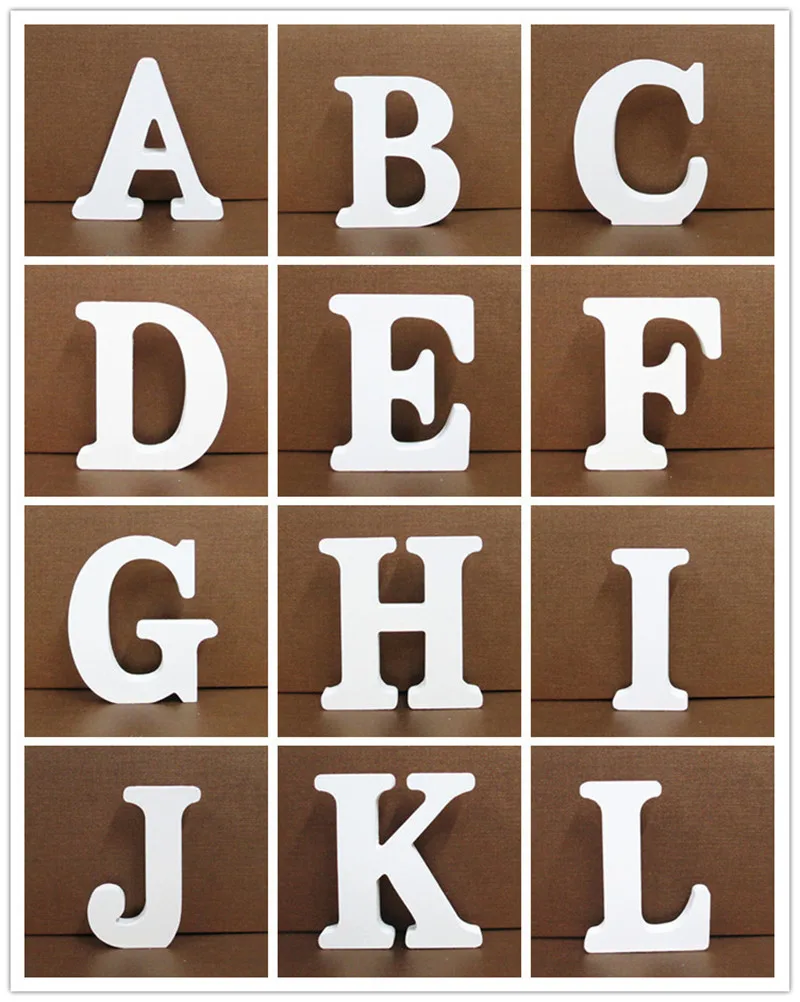 

1PC White Wooden Letters A-Z Alphabet Wedding Birthday Party Decor DIY Personalised Art Craft Freestanding Decorative Frame