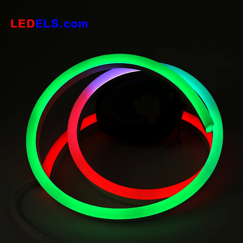 

free shipping,with led digital controller 12V 10W/M FULL COLOR silicone neon led tube flex led strip smd5050 60leds/m