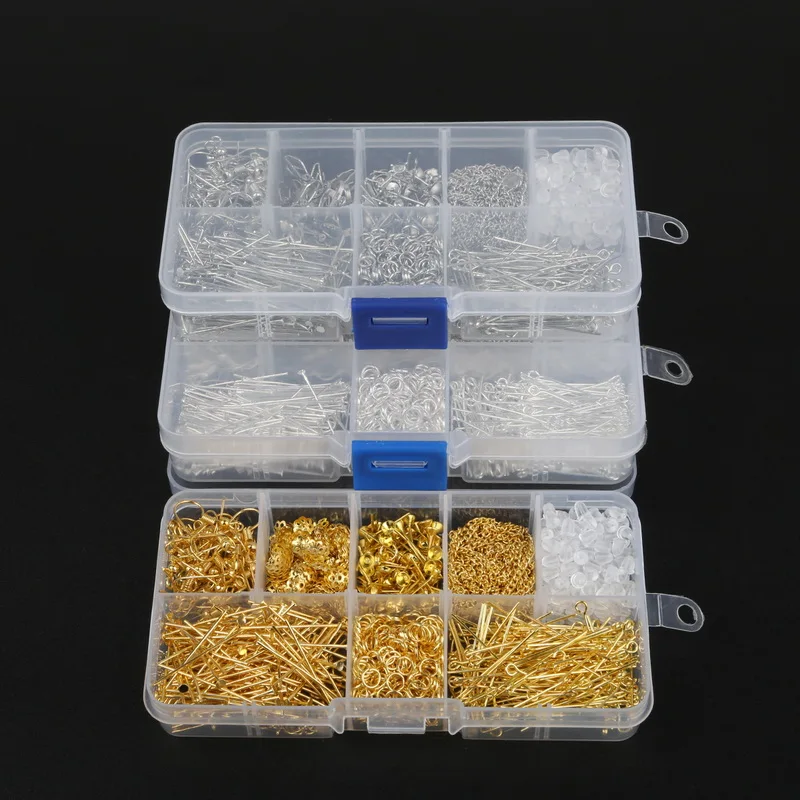 

1 Set Alloy Earrings Parts Material Package Rectangle Tool Receiving Box Base Earring For DIY Earring Jewelry Making Accessories