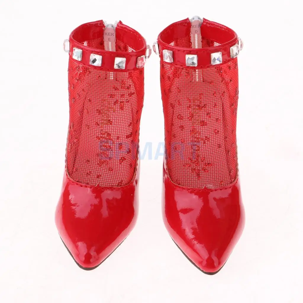 Fashion Ankle Boots 1/3 BJD High Heels for Night Lolita DOD DD SD Dollfie Doll PU Leather Stiletto Shoes Pointed Toe