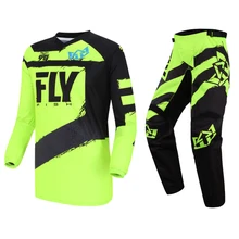 Fly Fish Racing черный/Hi-Vis F-16 Джерси и брюки комбинированный комплект MX/ATV/BMX/MTB gear Off-Road гонки для взрослых комплект передач