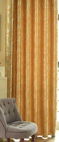 Simple Europe Jacquard Blackout Curtains Gold Pink Gray For Living