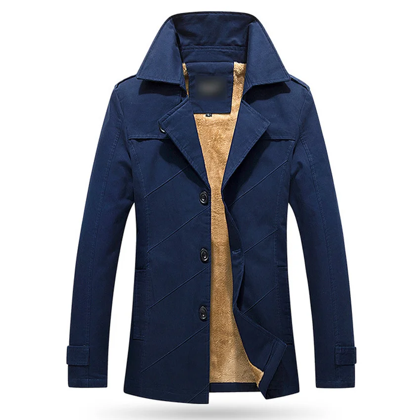 

Winter Long Trench Coat Men Windbreaker Cotton Jacket Waterproof Jaqueta Masculina Fashion Trench Jackets Men 98z