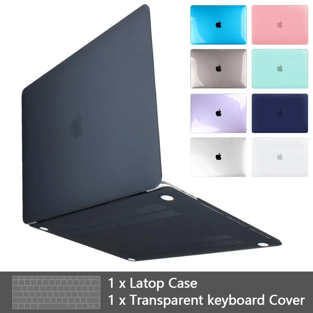 

Crystal Clear/Matte Hard Cover Case For Macbook Retina Air Pro 11 12 13 15 inch Touch Bar 2019 Touch ID 2019 A1932 A1706 A1989