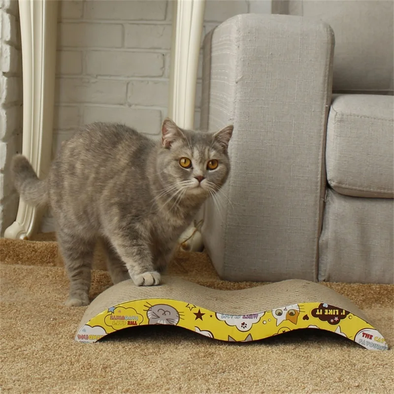 Гофрированная бумага кошки скретч доска шлифовальные ногти Интерактивная Защита Мебель кошка игрушка Большой размер Когтеточка для кошек