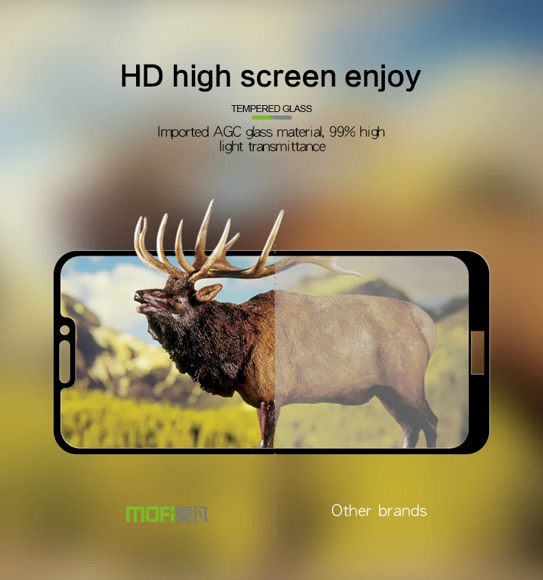Для huawei Honor 8C 6,2" закаленное стекло MOFi Оригинальная защитная пленка для экрана полное покрытие закаленное стекло для Honor 8 C