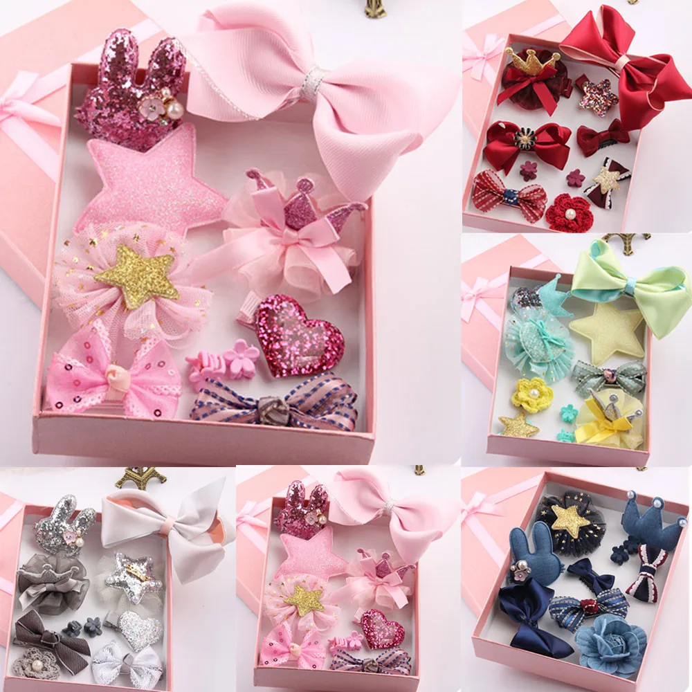 

10PCS Baby Girls 2019 Hair Pin Pins Cute Bows Flower Mini Hair Clip Snap Cloth Princess Baby Haar Acessories Kids Hair Pins Set