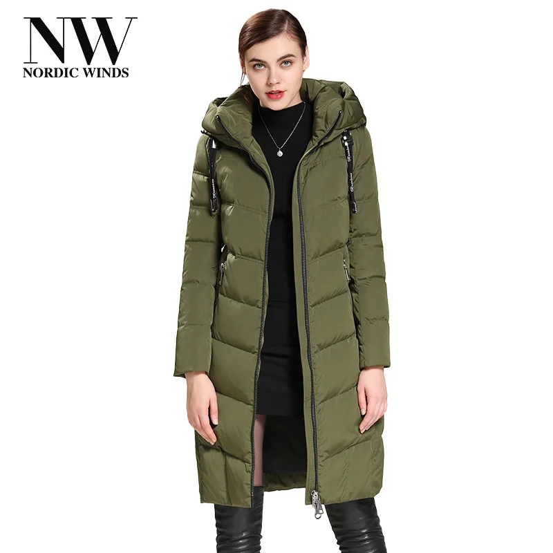 Nordic Winds Women's Down Coat 2017 Winter Long White Duck
