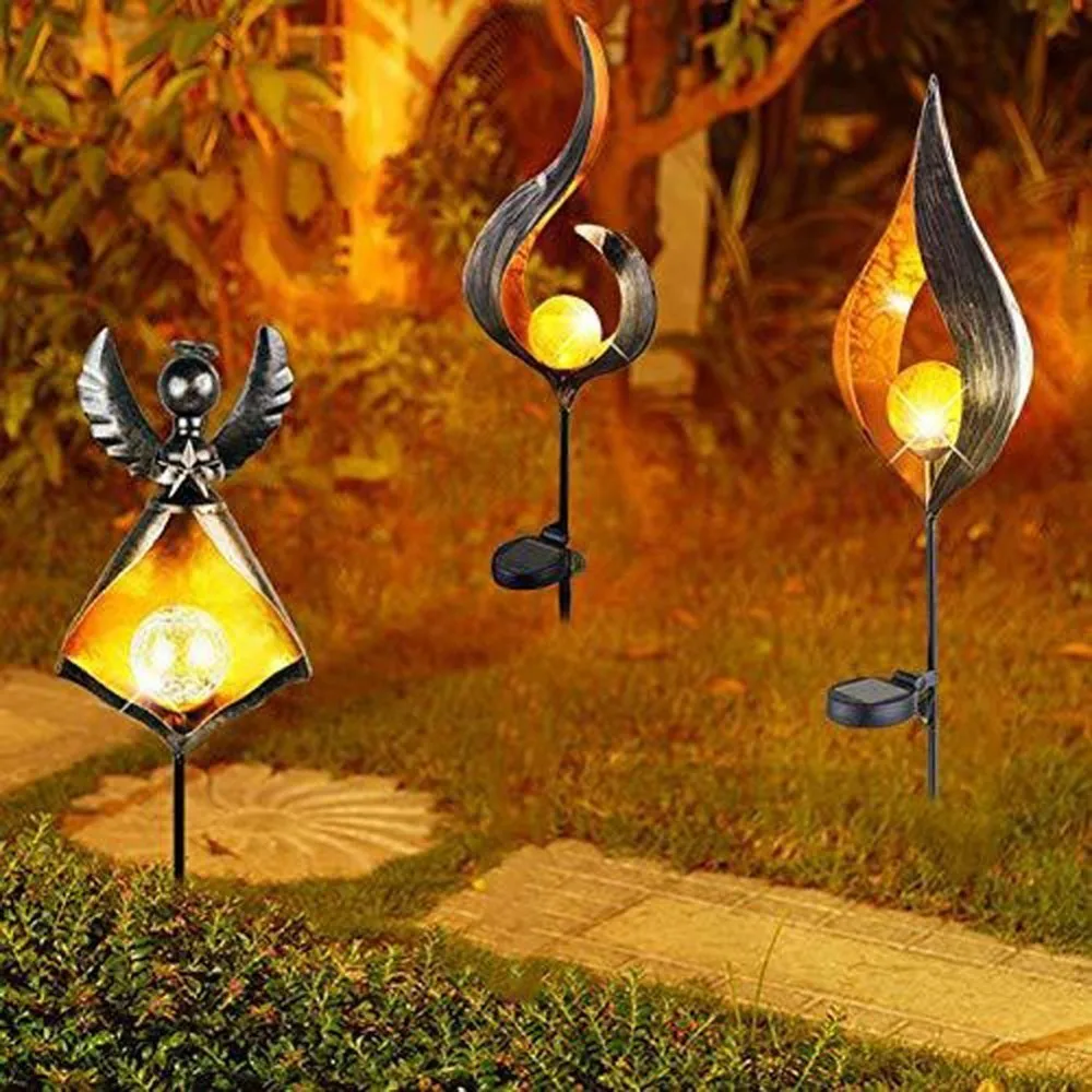 Online Llama Solar parpadeante lámpara de jardín antorcha luz IP65 exteriores focos decoración de paisaje lámpara Led para caminos de jardín