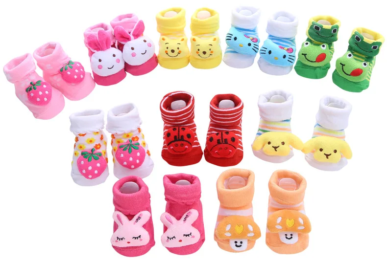 Newborn Baby Socks Rubber Anti Slip Floor Kids Toddlers Fashion Animal Newborn Cute Sock Shoes Winter Socks for Baby Girl