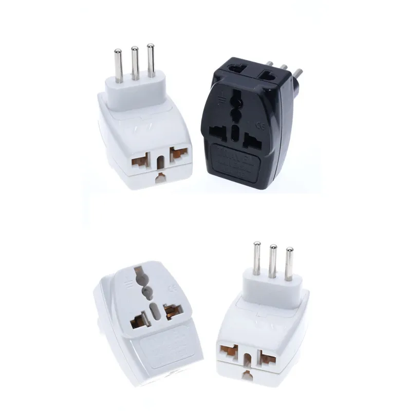 Lot 5 Italian Uruguay Travel Plug Adapter Type L 3 Way Multi Port Outlet Convert GE/US/AU/UK/EU World AC100~250V 10A White | Обустройство