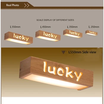 

country rectangle wooden led wall lamps for home 10W nordic style kitchen houses japanese korea style lucky design 85-265V