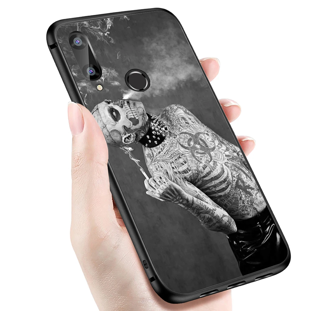 

Black TPU Soft Phone Case for Xiaomi Redmi Note 5 Case Zombie boy Rick Genest Redmi Note 6 pro 7 pro Global 5 Plus Redmi 4 Cover