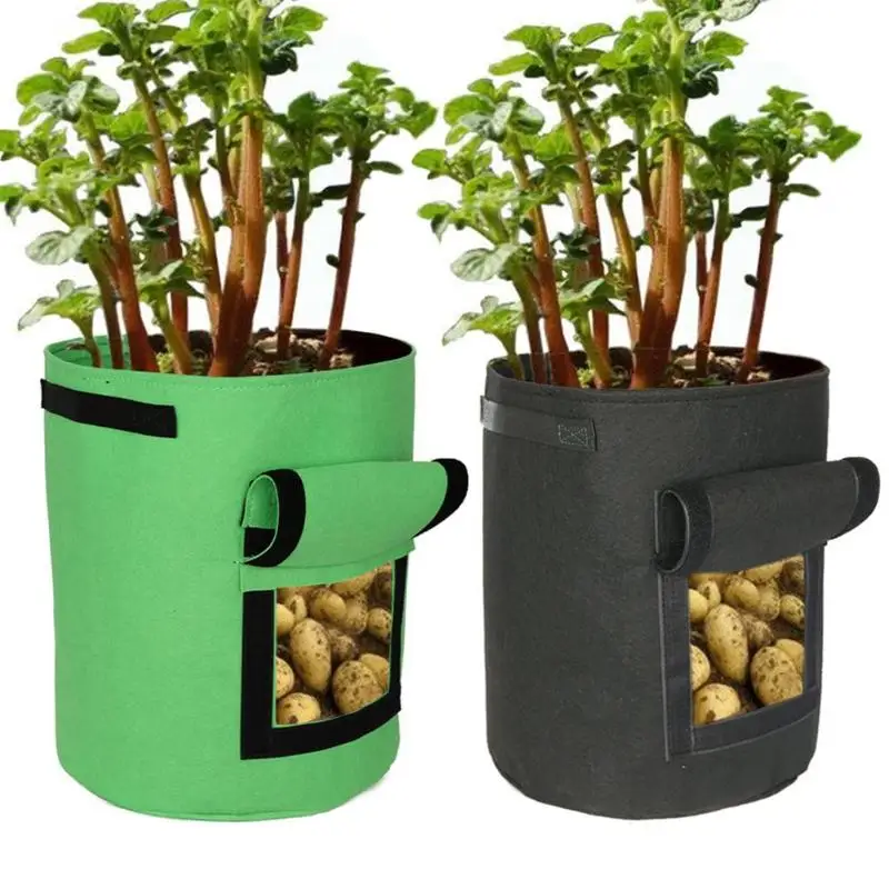 

Plant Grow Bag Potato Felt Cloth Potato Vegetable Flower Plant Gardening Grow Pot Bags Environmental Protection 2019