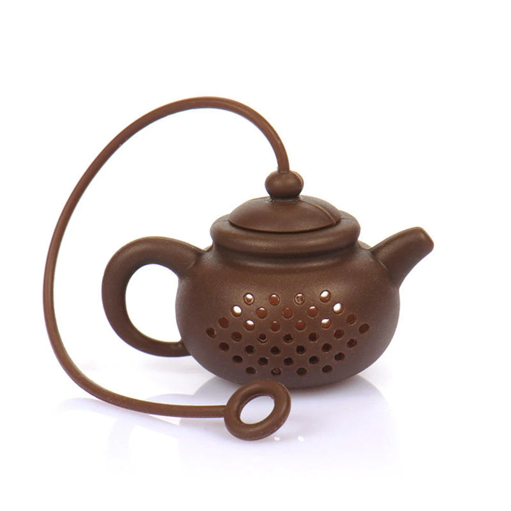 1pc Teapot Shape Tea Infuser Strainer Silicone Tea Bag Leaf Filter