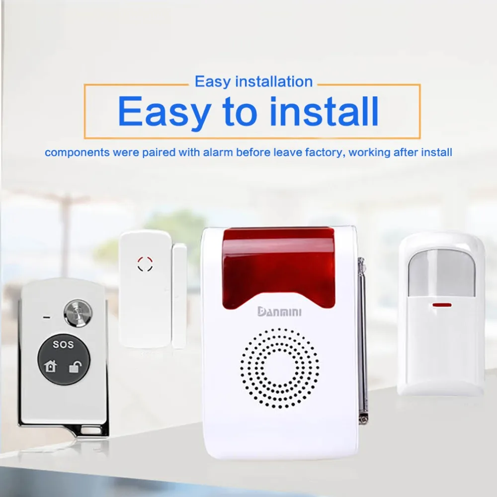 

YA-302 Wireless Voice Acousto-optic Site Alarm Day/Night Working Spot Dector Home Alarm System Max Study 160 Detectors