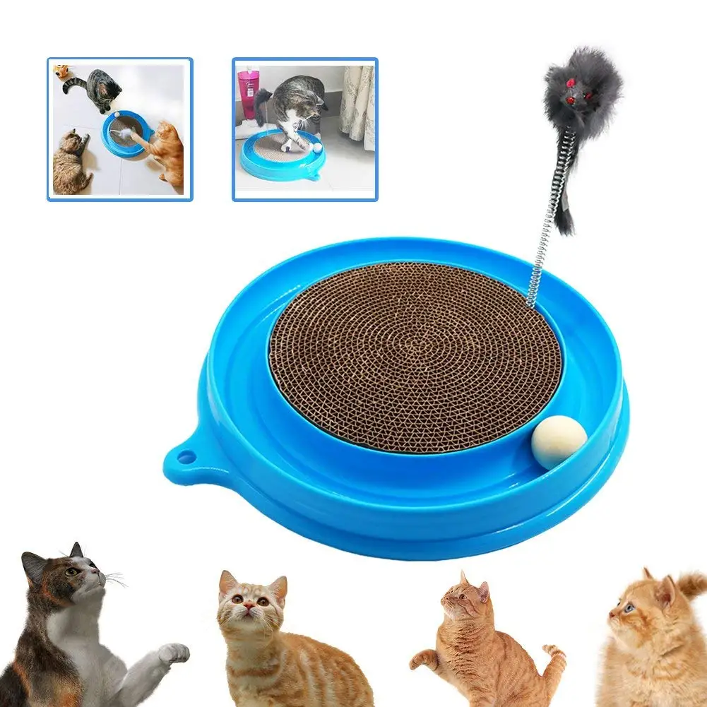 

Cat Turbo Scratcher Toy Cat Turbo To Post Pad Interactive Training Exercise Mouse Play Toy with Turbo and Ball