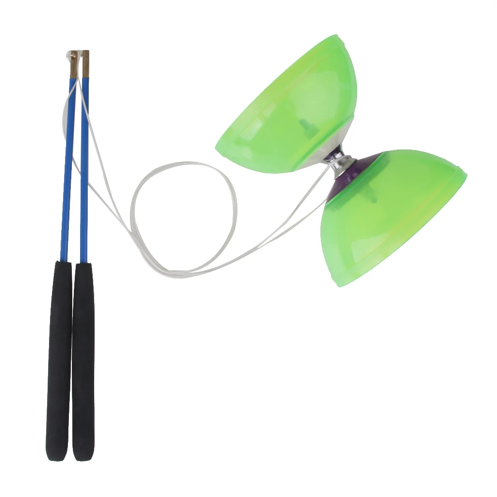 5-Bearing Diabolo With Handsticks & String Juggling Toy- Green