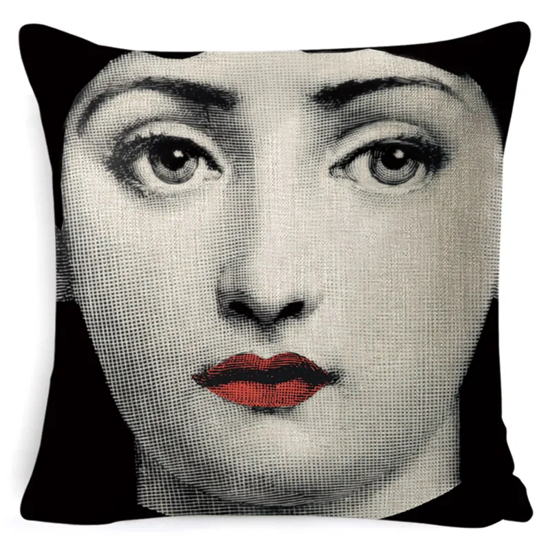 D-47 Fornasetti женский чехол для подушки для лица Европейский Винтажный Стильный чехол для подушки диван автомобильное домашнее сиденье Decora льняная бежевая наволочка 45*45 см - Цвет: D-47