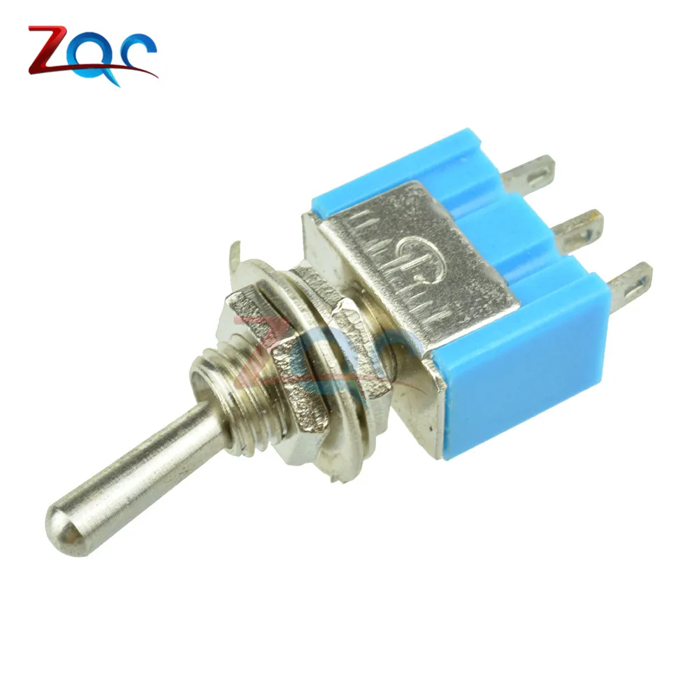 

5pcs Blue Mini MTS-102 3-Pin SPDT ON-ON 6A 125VAC Miniature Toggle Switches VE067