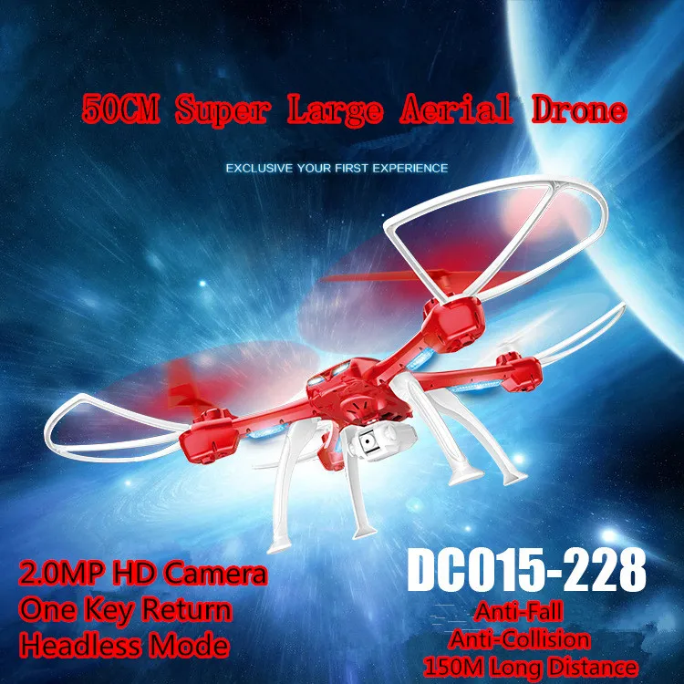 

2018 new 50CM Super large aerial RC drone 015-228 2.4G 150M one key return function remote control helicopter with 2.0MP camer