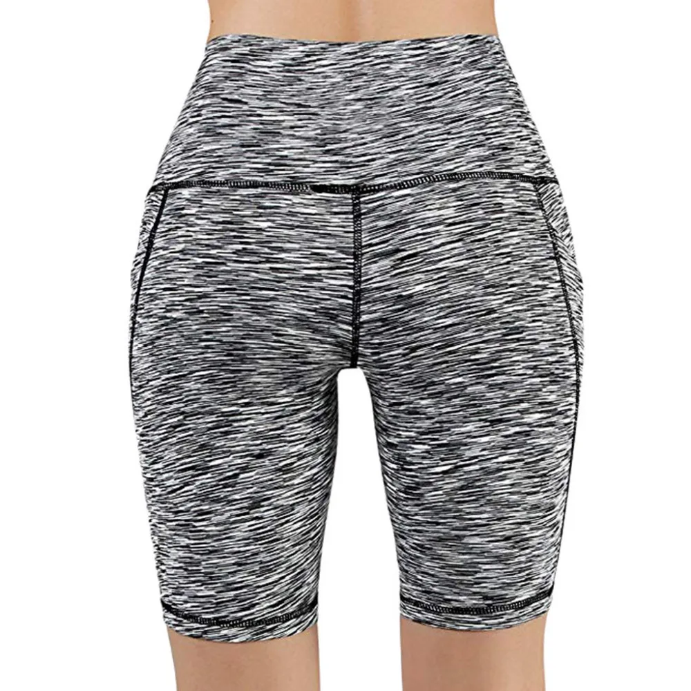 Женские карманные сексуальные шорты для йоги, для бега удобные женские шорты с высокой талией для йоги быстросохнущие шорты для йоги Тренажерный Зал Фитнес 40J1