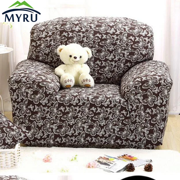 

Brown Butterfly Children Stretch Sofa Cover Tight Wrap All-inclusive Big Elasticity Couch Cover Furniture Cover Slip-resistant
