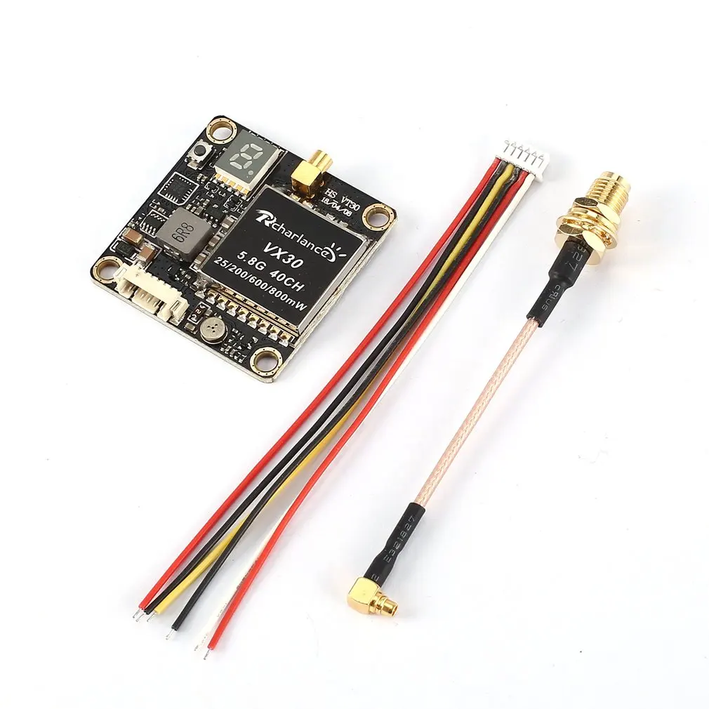 

Rcharlance VX30 5.8G FPV 40CH 25mW/200mW/600mW/800mW Switchable Transmitter Board for RC Racing Quadcopter Drone