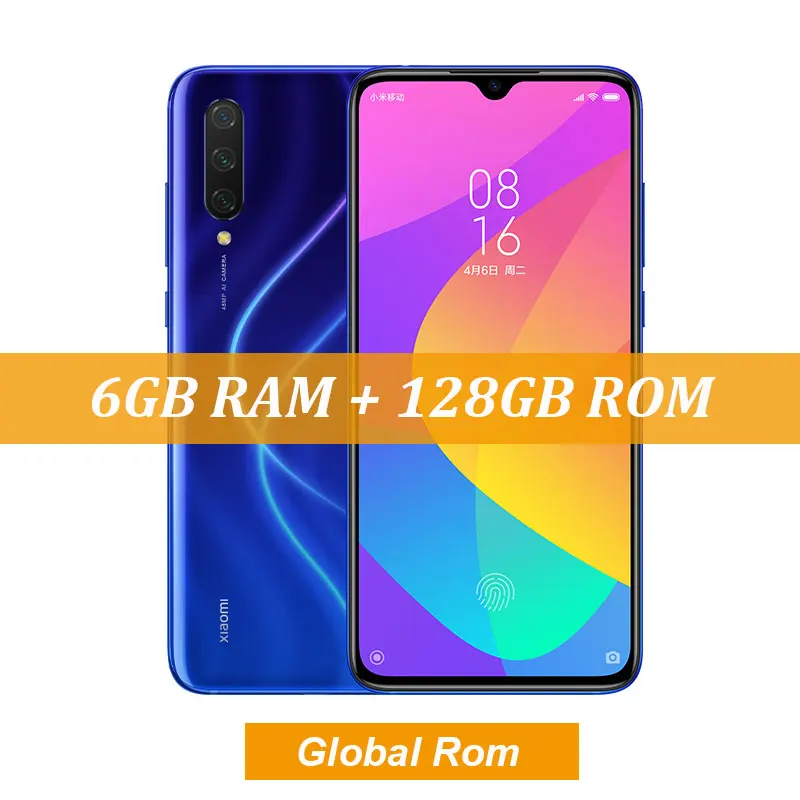 Xiaomi CC 9 CC9 6 GB ram 128 GB rom мобильный телефон Snapdragon 710 48MP Тройная камера 32MP фронтальная камера 6,3" полный экран - Цвет: Global Rom Blue