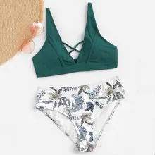2019 Bikini Push Up Bandeau Print Floral Swimsuit Swimwear Women Bikinis Brazil High Waist Bikini Maillot De Bain Femme Women's 2019 Bikini Push Up Bandeau Print Floral Swimsuit Swimwear Women Bikinis Brazil High Waist Bikini Maillot De Bain Femme Women's