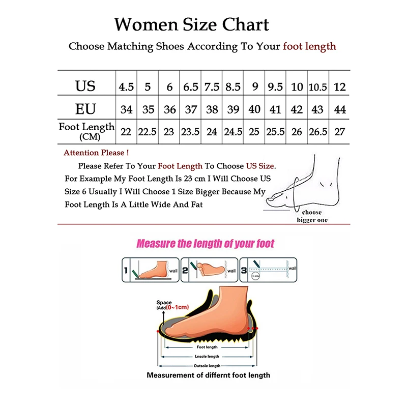 Women Sneaker Size Chart