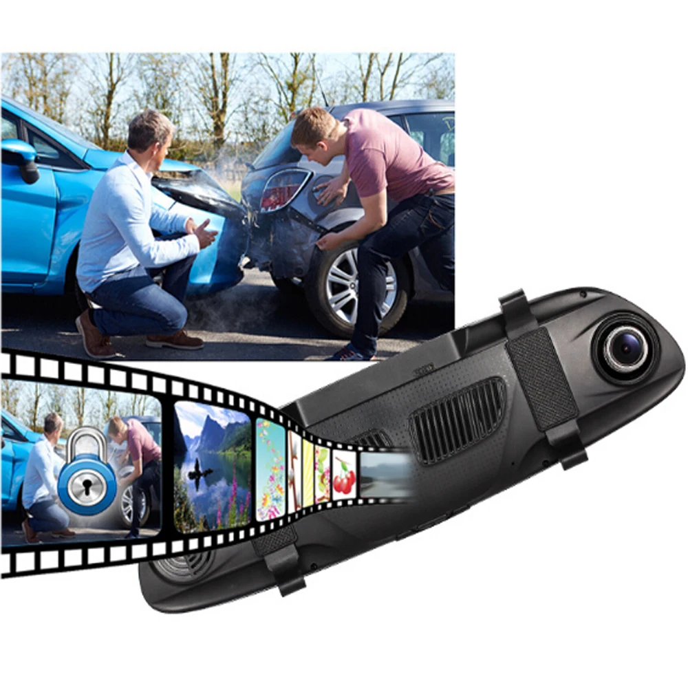 Автомобильный видеорегистратор Full HD 1080P 7,0 дюймов сенсорный экран Автомобильная камера зеркало заднего вида двойной объектив видео регистратор видеорегистратор авторегистратор
