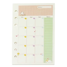 A5 милый красочный дневник заправки спираль тетрадь заменить вкладыш канцелярские подарок школы планировщик кольцо Биндер бумага Ежемесячный план
