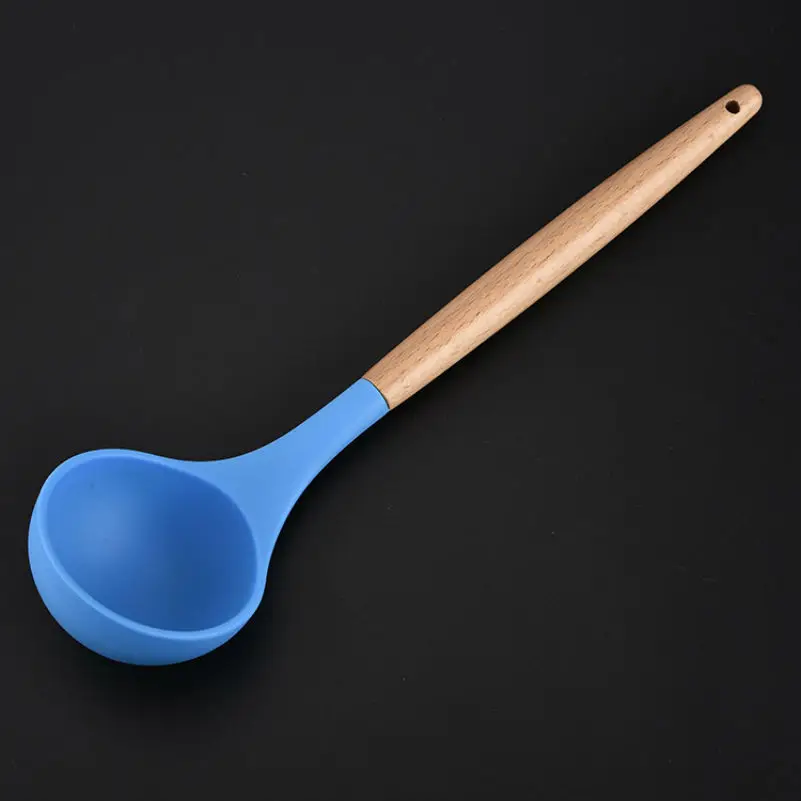 Atekuker 6Pcs Cooking Tools For Kitchen Wood Handle Spoon Spatula Ladle Scraper Kitchen Utensils Set Atekuker 6Pcs Cooking Tools For Kitchen Wood Handle Spoon Spatula Ladle Scraper Kitchen Utensils Set
