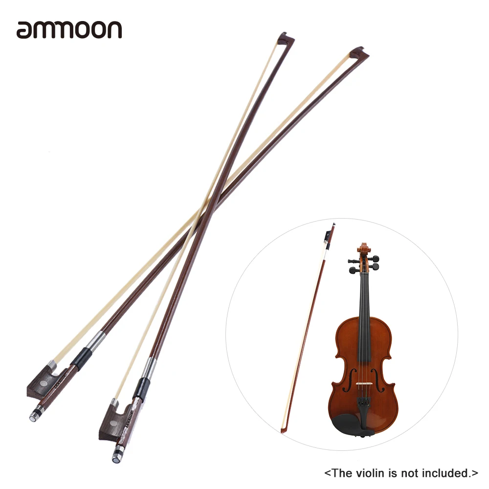 ammoon Full Size 4/4 Violin Bow 4/4 Fiddle Bow Well Balanced Round