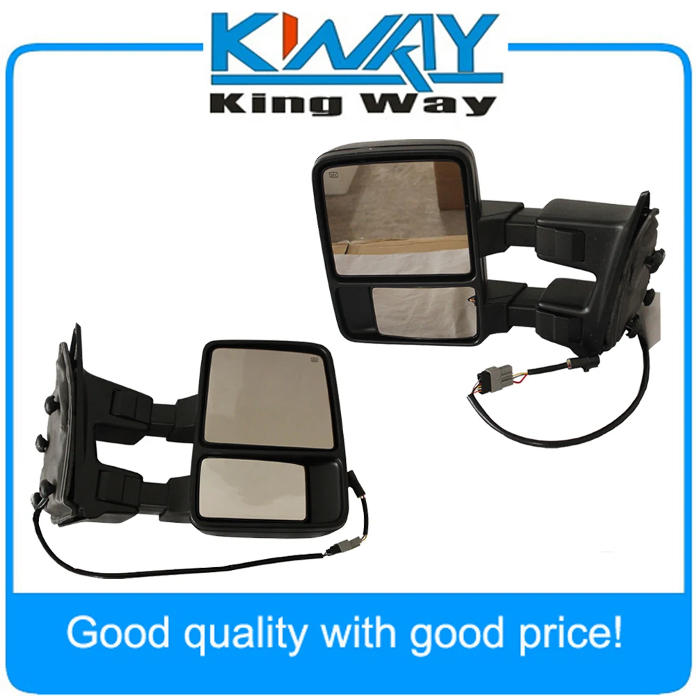 Fit For 2008 2015 F250 F350 Manual Side Mirror W/ Amber Turn Signal