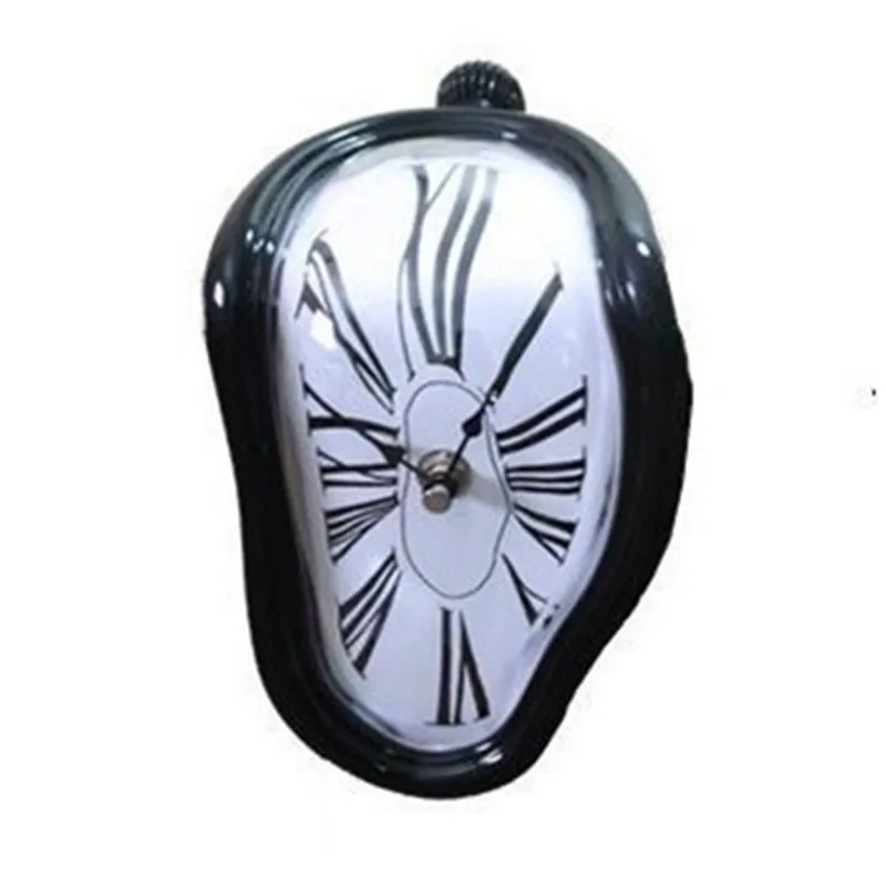 Древний Римский правый угол деформации расплавленные часы римские цифры настенные часы творческий кабинет настольные витые часы X1567 - Цвет: Черный