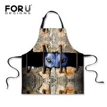 Новые креативные 3D печатные волчьи Кухонные фартуки аксессуары для поваров широкие животные леопардовые взрослые рабочие фартуки Смешные фартуки для мужчин