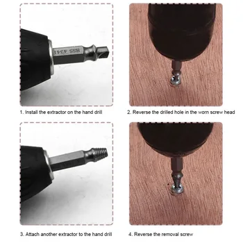 

4Pcs/set Damage Screw Bolt Remover Double-head Broken Wire Extractor Car Tool