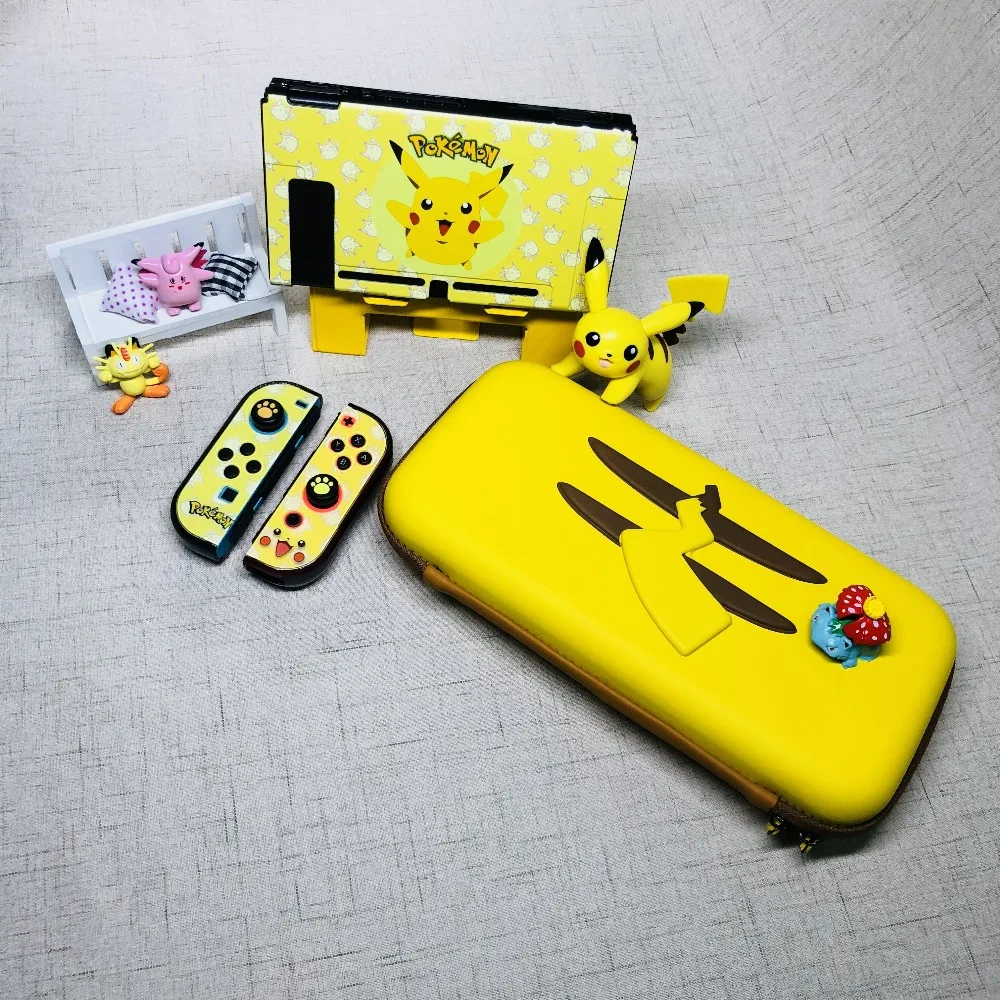 Жесткий Чехол для пульта Nintendo Switch NS Console Let's Go Pikachus чехол для хранения Pokemons Joy Con контроллер Thumsticks ручки