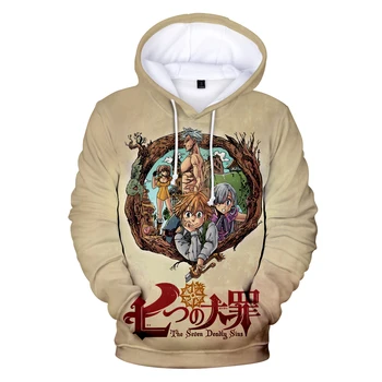 

3D nanatsu no taizai Men/women Hoodies 2019 Hot Sale Sweatshirts 3D Print Personality Cartoon Streetwear Hooded Autumn Clothes