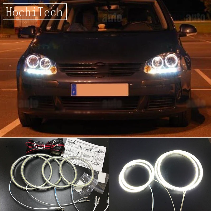 HochiTech Ultra bright SMD white LED angel eyes halo ring kit daytime running light DRL for Volkswagen VW golf 5 MK5 2003-2009 HochiTech Ultra bright SMD white LED angel eyes halo ring kit daytime running light DRL for Volkswagen VW golf 5 MK5 2003-2009