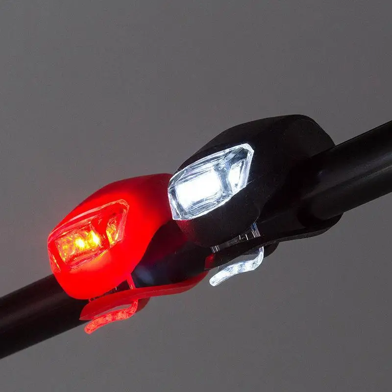 2 Pcs LED Bike Lights Silicone Bicycle Light Head Front Rear Wheel ... - 2 Pcs LED Bike Lights Silicone Bicycle Light HeaD Front Rear Wheel Flash Lamp Waterproof Cycling