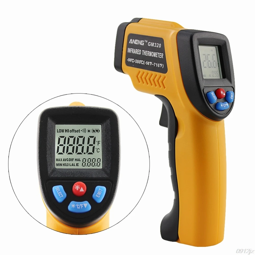 

GM320 Laser LCD Digital IR Infrared Thermometer Temperature Meter Gun Point -50-380 Degree Thermometer