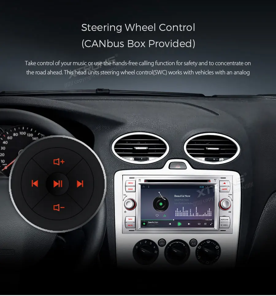 Best XTRONS 7" Android 8.1 Quad Core GPS Navigation System for FORD Focus II C-Max S-Max Galaxy Fusio RCA GPS Navigation OBD DAB WIFI 15