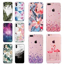 Мягкий силиконовый чехол для iphone 5S, 5, SE, 6, 6 s, 6, 7, 8 Plus, фламинго, цветочный узор, чехол для телефона для iphone 6, 6 s, 7 Plus, X, 10, чехлы