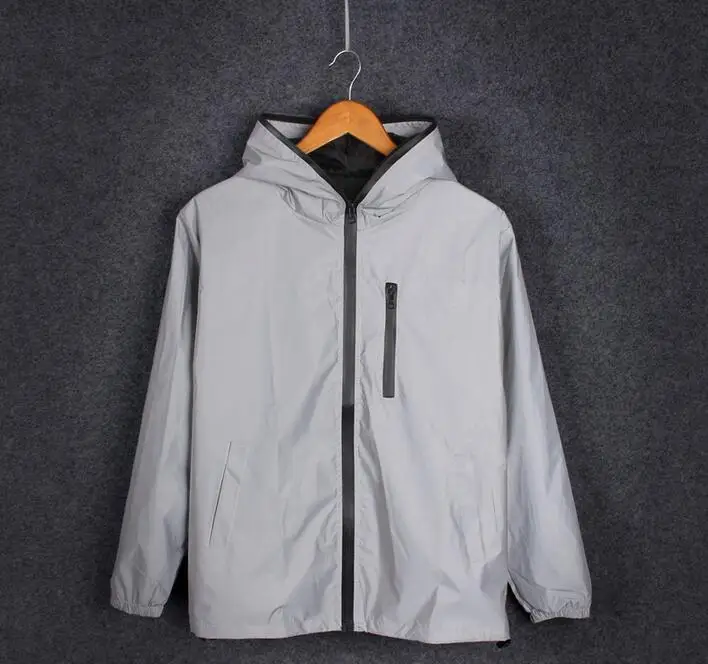 

autumn Men windbreaker 3m reflective jacket casual hip hop jackets and coats without any logos