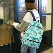Japan and South Korea backpack tide college junior high school students canvas bag female youth backpack travel backpack simple canvas backpack japan and south korea version of the bag men s youth campus students travel shoulder bag