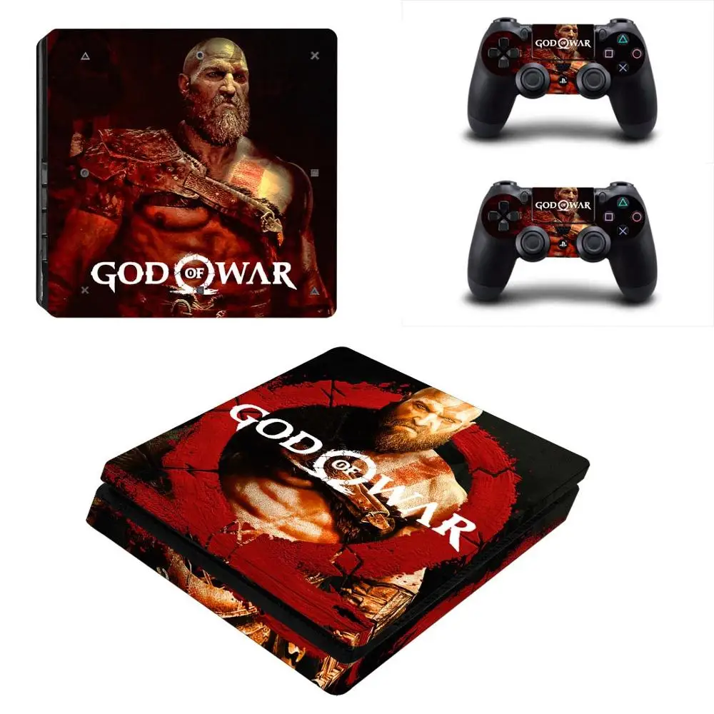 God of War PS4 тонкие наклейки для кожи, предназначенные для игровой консоли 4 Slim и 2 контроллера - Цвет: YSP4S-2137